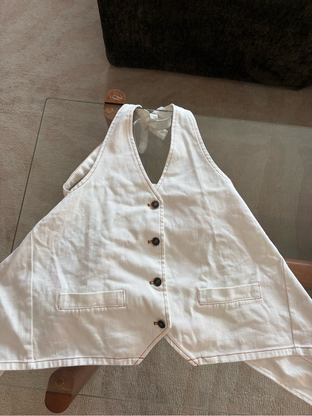 Lioness Ivory Button-Front Vest